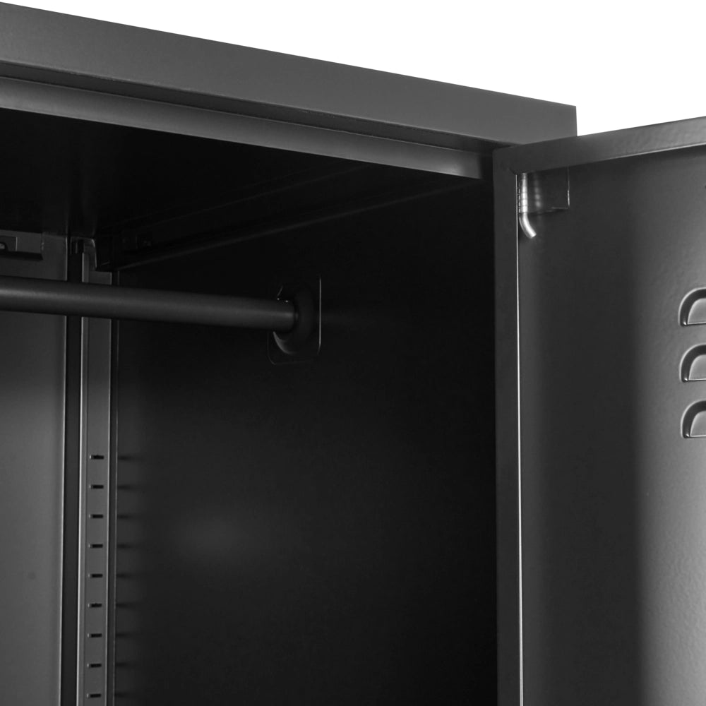 Armadietto mobile contenitore Armadietto In Metallo Nero Con 5 Ripiani E Binario Moderno Home Office