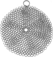 Kit di pulizia a catena in acciaio inox per padelle in ghisa - Catena a rondelle schiuma (diametro 17,8 cm), adatto per padelle, piastre grigliate, BBQ e altri accessori da cucina