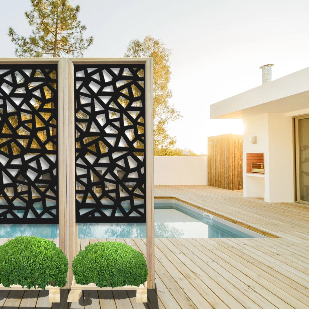 SEGMENTI - Separè - Paravento modulabile - 70x190cm - in Legno e PVC Colore: nero