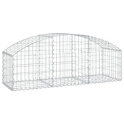 Gabbione recinto a gabbia muro di contenimento ad arco 150 x 50 x 40/60 cm ferro zincato argento 02_0039987