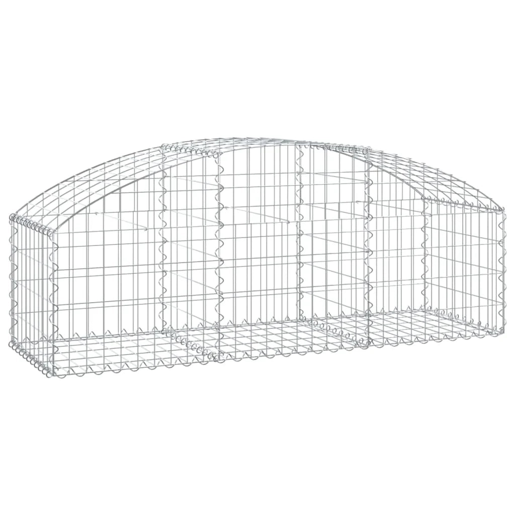 Gabbione recinto a gabbia muro di contenimento ad arco 150 x 50 x 40/60 cm ferro zincato argento 02_0039987