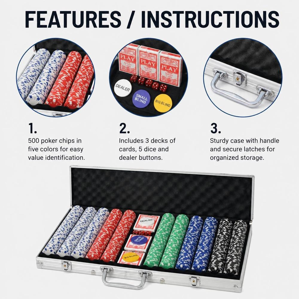 Poker Set With 1.000 Chips, Aluminum