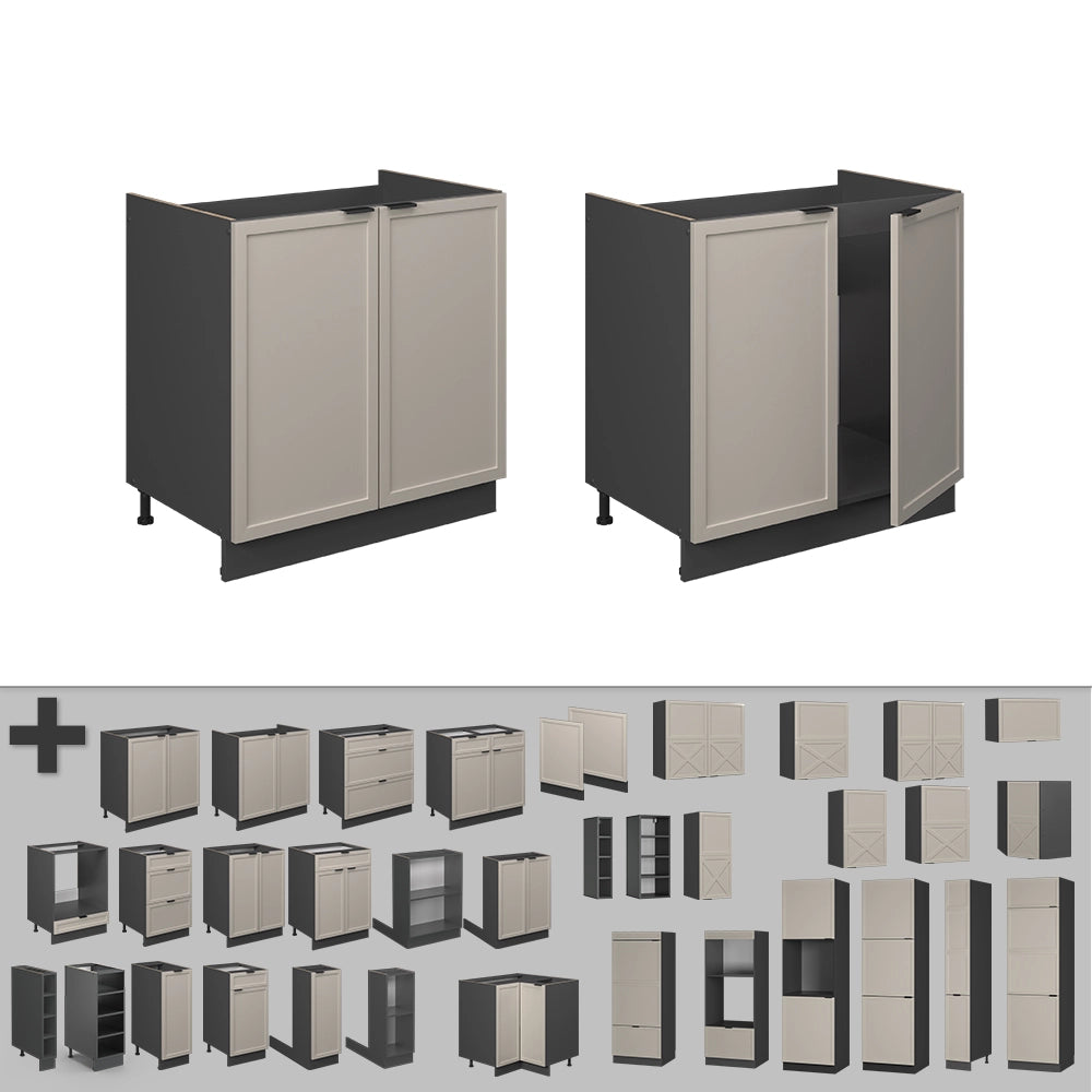 Vicco Mobile lavello cucina GrigioBeige 80 cm senza piano di lavoro