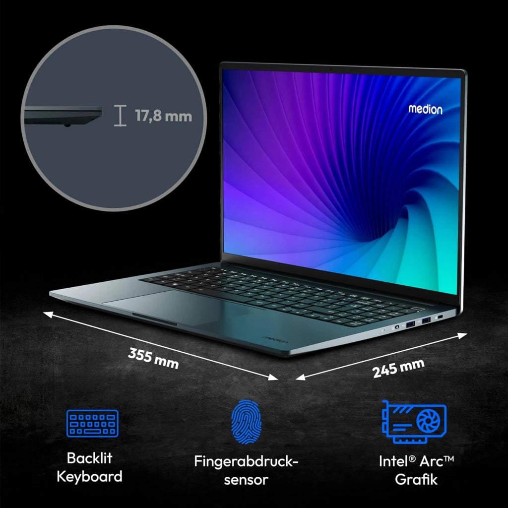 40,6 cm (4K OLED) S10 Laptop (Intel Core Ultra 7 155H, 16 GB DDR5 RAM, SSD PCIe da 1 TB, 100% DCI-P3, webcam FHD, WLAN, Win 11)
