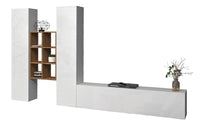 Parete Attrezzata Soggiorno 320x30x180 cm Maruska n°21 Bianco Lucido