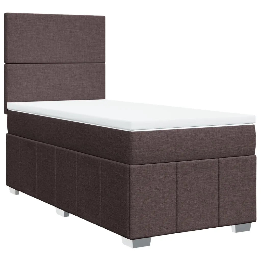 Giroletto a Molle con Materasso Marrone Scuro 100x200cm Tessuto 3291575
