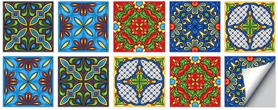Set di 10 adesivi per pavimento autoadesivi 15 x 15 cm decorazione per pavimento adesivi per parete per casa, bagno, impermeabili in PVC, decorazione per parete in cucina, oliostatici, adatti per soggiorno, cucina, bagno, decorazione
