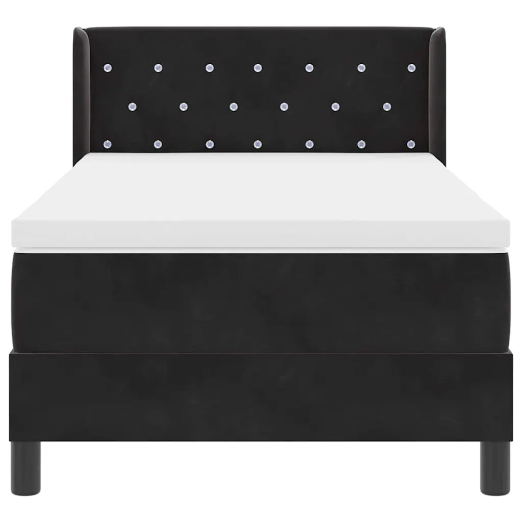 Letto a molle con testiera Nero 200 x 100 cm Velluto 3341404
