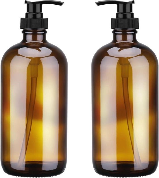 Due dispenser per zeppa di gomma da 500 ml - Dispensatore navicellabile per shampoo e doccia con pompa a compressione - Osservatorio per sapone liquido per bagno e cucina.