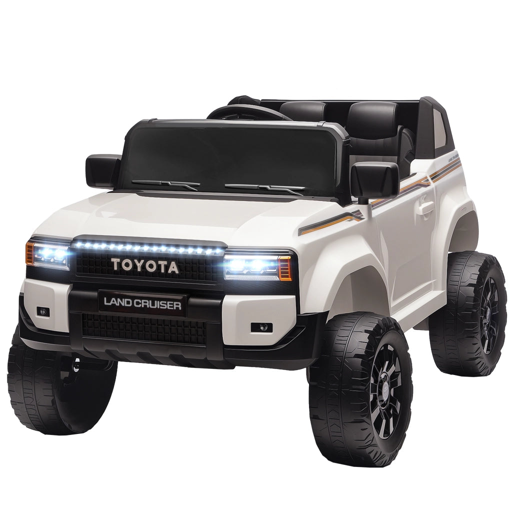 Auto Elettrica per Bambini TOYOTA Land Cruiser 12V con Telecomando, Et¨¤ 3-6 Anni, Bianco