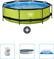 Piscina Rond con Cornice Lime - 300 x 76 cm - Inclusa Pomp - Copertura - Copertura del Fondo - Ora a Prezzo Speciale