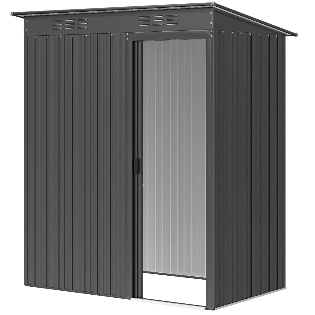Casetta da Giardino in Metallo ¨C zephmum ¨C Grigio Scuro 159x106x181 cm