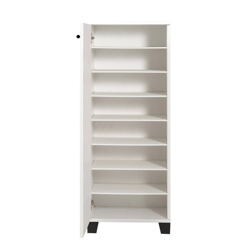 Mobile Portascarpe Kika, Scarpiera 16 Paia, 50x38x127h cm Bianco