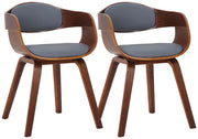 Set di 2 sedie Kingston in finta pelle Noce/grigio