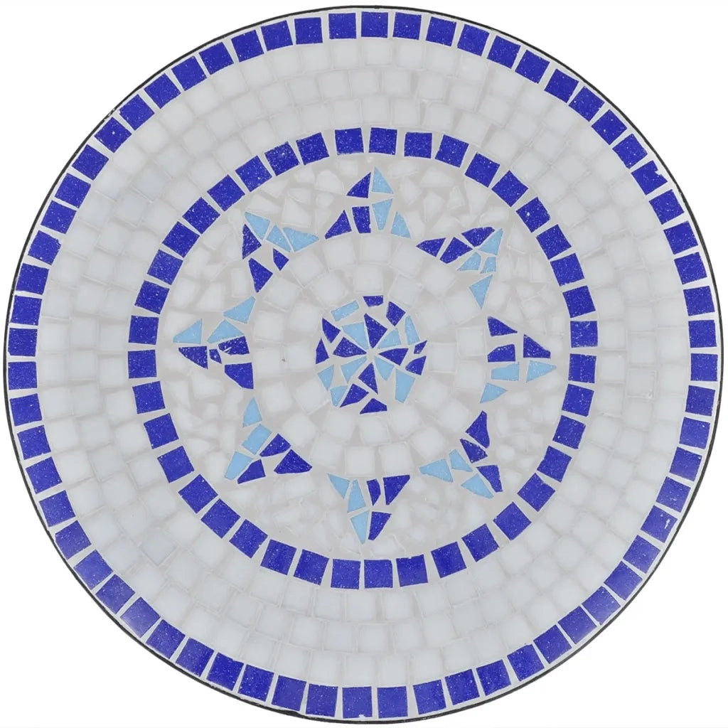 Tavolino da Giardino | Tavolo da Bistrot Blu e Bianco 60 cm a Mosaico