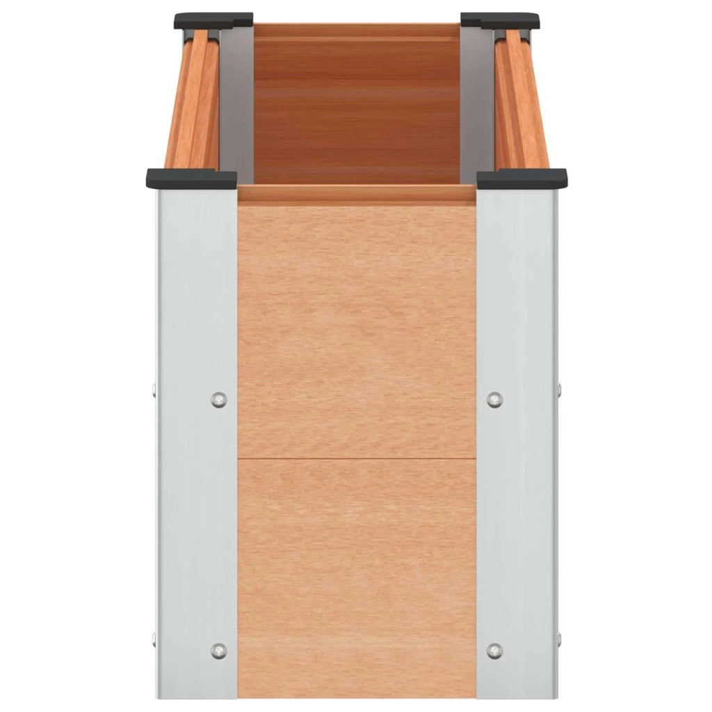 Letto rialzato da giardino Marrone 100 x 30 x 36 cm alluminio 42039026