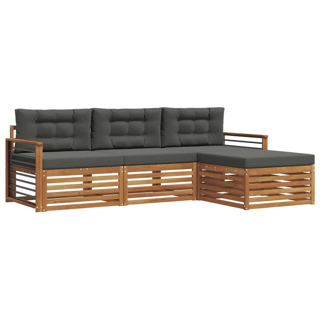 Set di divani da esterno con cuscino Naturale e Antracite