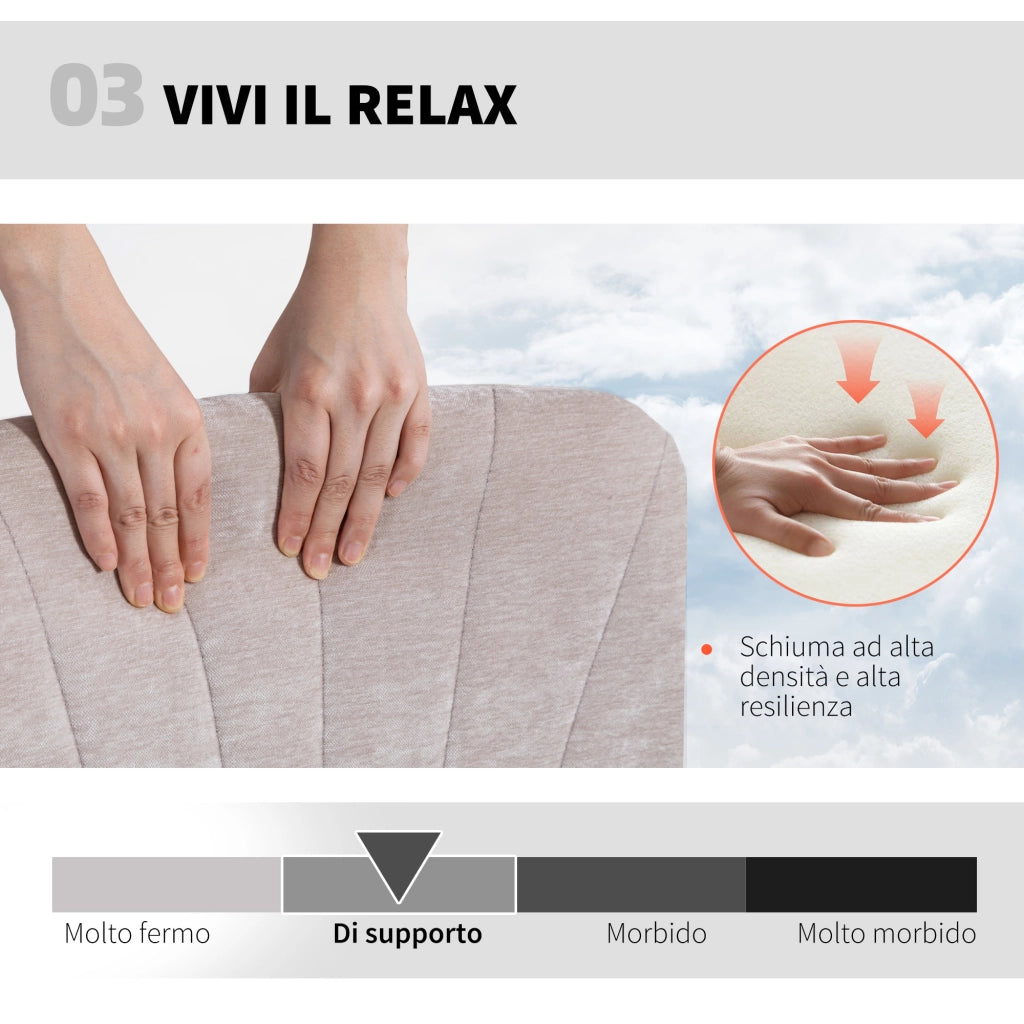 Sedia da Ufficio Regolabile in Tessuto Chenille ¨C zephmum ¨C Beige 62x67x83-93 cm