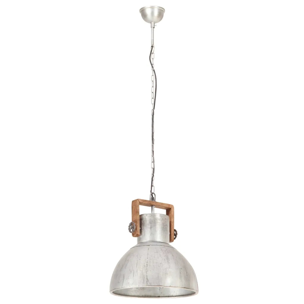 Lampada a Sospensione Industriale 25 W Argento Rotonda 40cm E27 320529