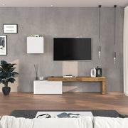 WHOUS Parete attrezzata Chronos set soggiorno bianco lucido e rovere 180/260x40 cm