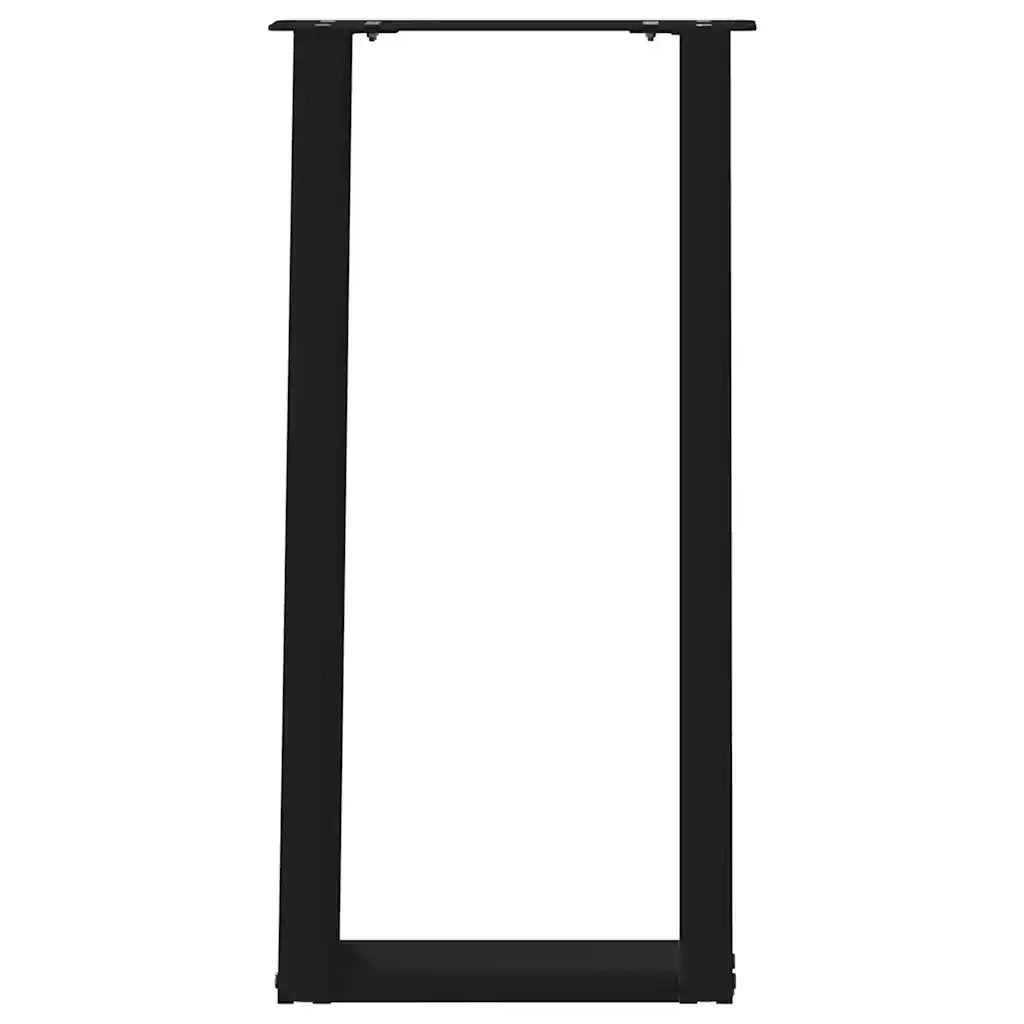 Gambe per Tavolo Consolle a Forma di U 2 pz Nere 28x(72-73) cm Acciaio 4012776