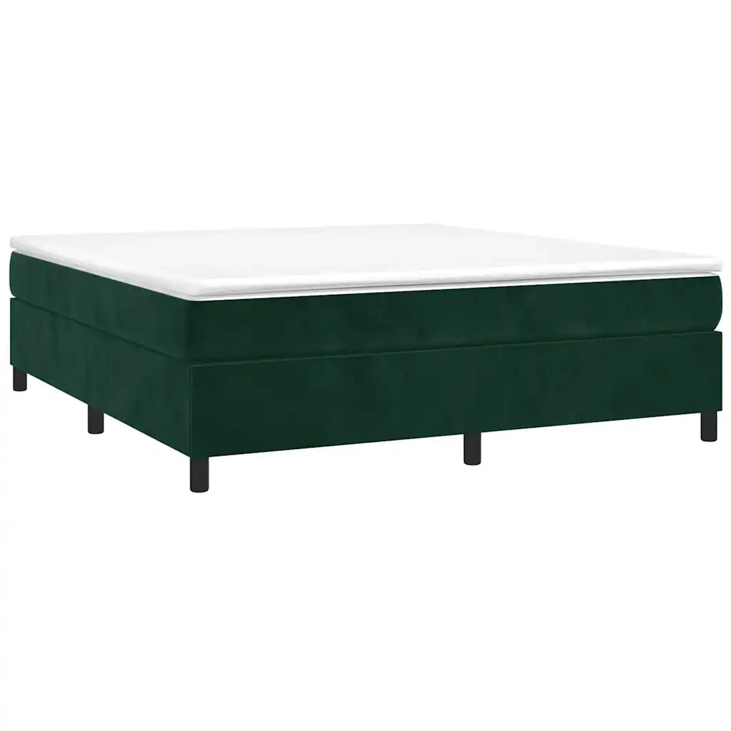 Struttura Letto a Rete a Molle-Giroletto Verde Scuro 160x200 cm in Velluto 909955