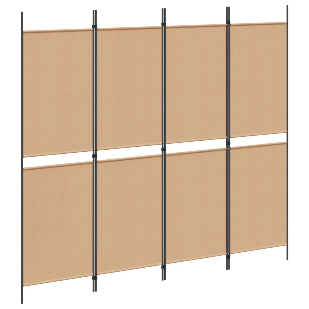 Paravento a 4 pannelli Beige 200 x 180 cm Tessuto 42039216