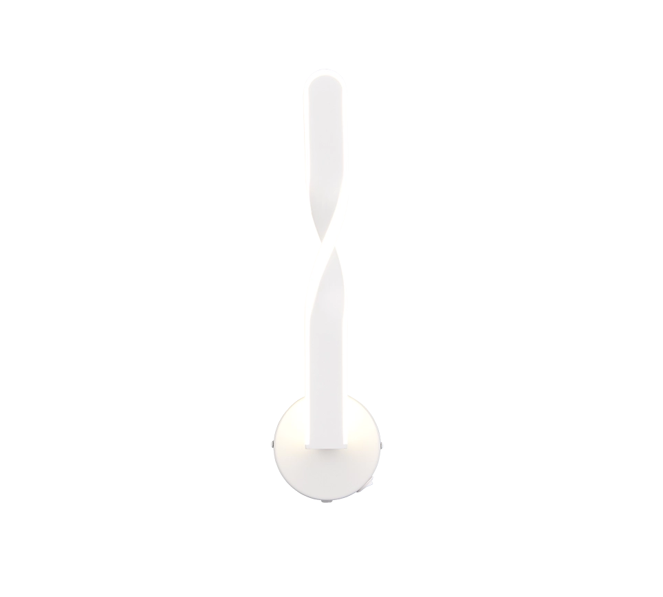 Applique LED, metallo, bianco, H 46 cm, Ginko
