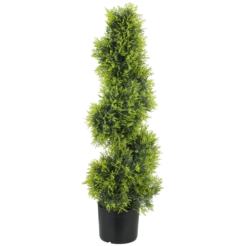 Cipresso artificiale 90 cm, pianta artificiale a forma di spirale, piante artificiali in plastica in vaso, decorazione moderna