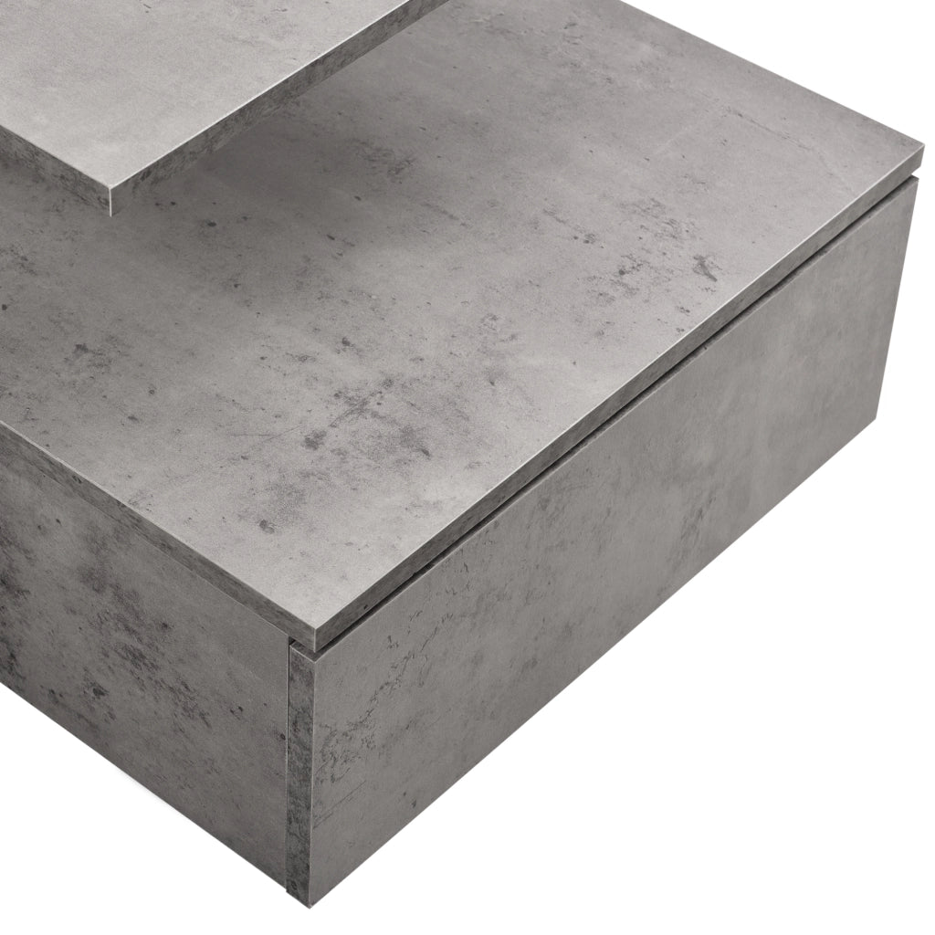 Comodino da Parete Amberg con Cassetto e Ripiani 40x35x31 cm - Effetto Cemento [en.casa]