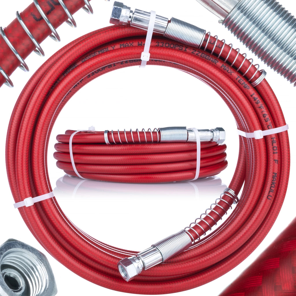 Tubo Alta Pressione per Spruzzatore Airless Verniciatura 10m Rosso – Acciaio Durevole, Flessibile