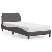 Letto con Materasso-Struttura Letto con Materasso Dover Grgio 80x200 cm in Similpelle