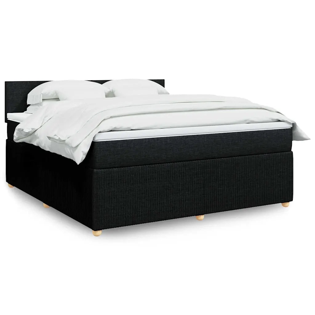 Giroletto a Molle con Materasso Nero 180x200 cm in Tessuto