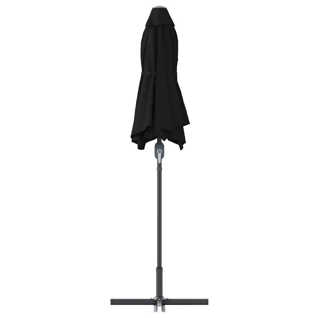 vidaXL Ombrello da giardino Nero 370 x 197 x 239 cm