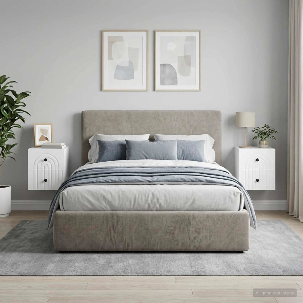 Mobiletto da notte a muro 2 pcs Bianco 33 x 34,5 x 40 cm 898126