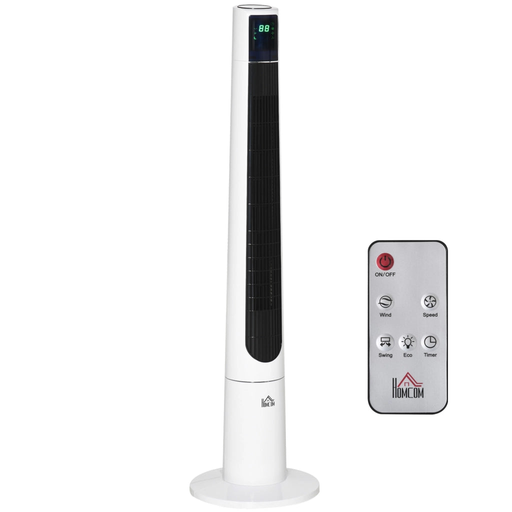 Ventilatore a colonna silenzioso 50W ¨C ZephMum ¨C 3 velocit¨¤ telecomando oscillante 40¡ã timer LED bianco