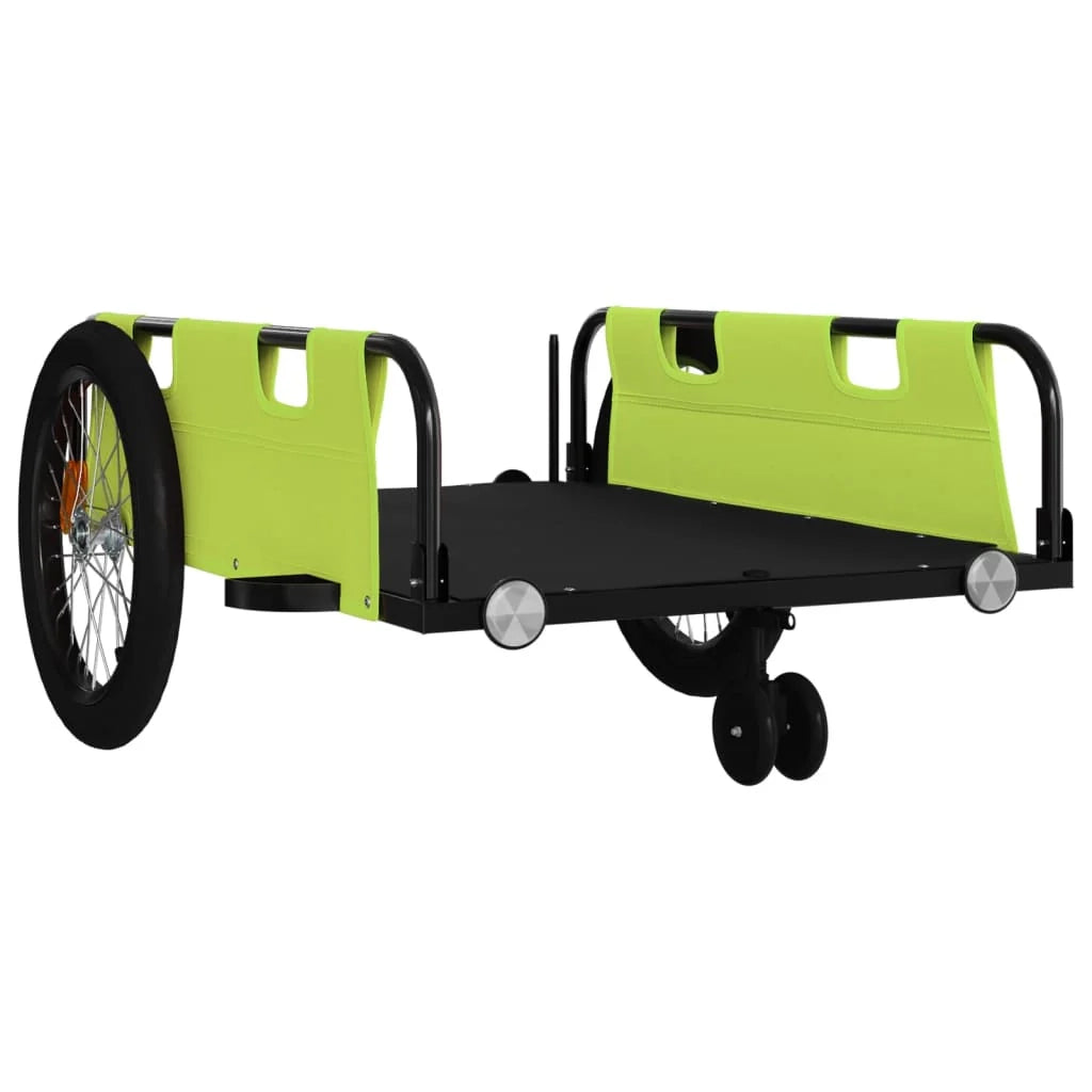 Rimorchio per trasporto biciclette tessuto Oxford ferro verde 02_0044189