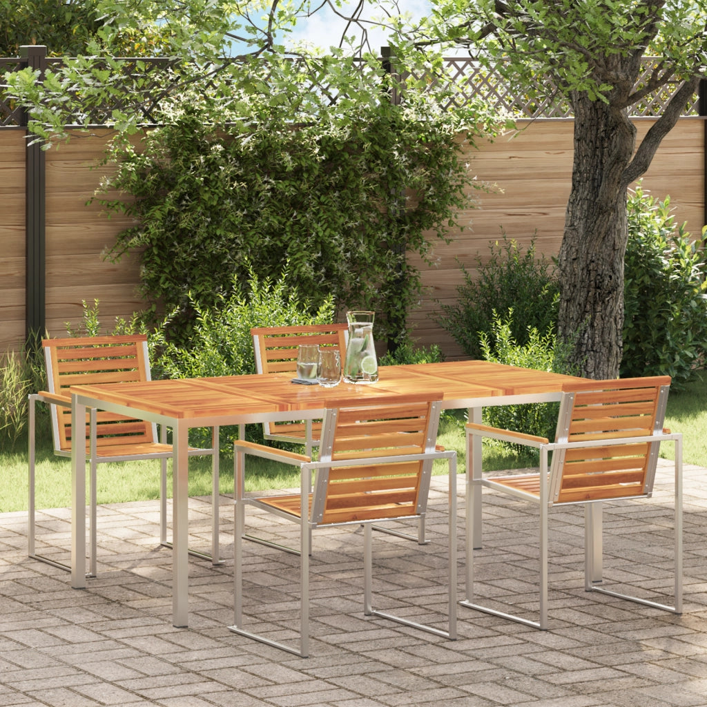 Tavolo da pranzo all'aperto 180x90x75 cm Legno massello di acacia