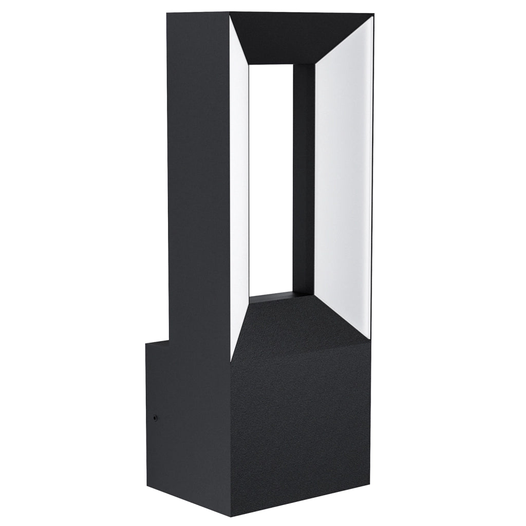 Applique Esterno Moderna Riforano Alluminio Nero Policarbonato Bianco Led