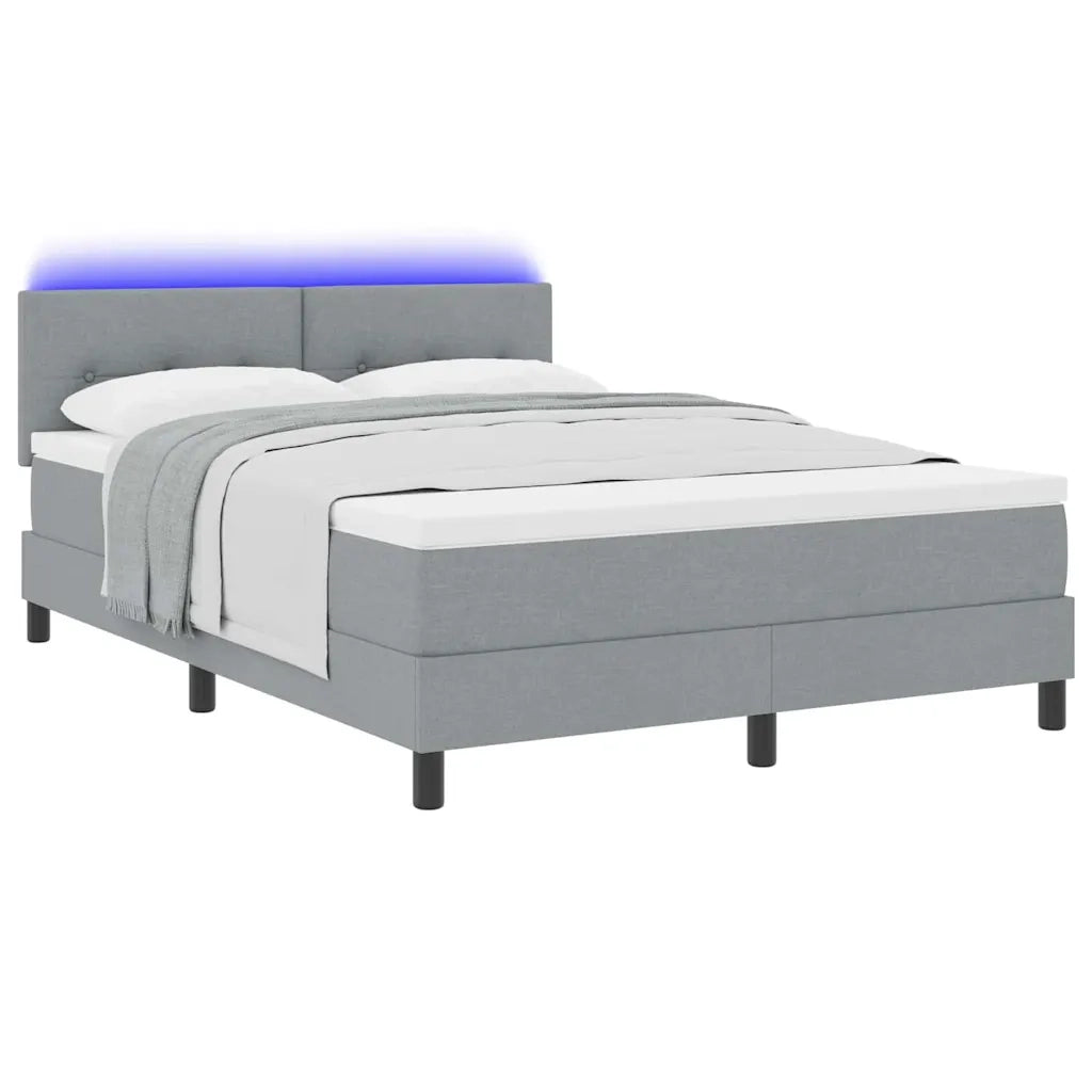 Letto a molle con materasso Grigio chiaro 140 x 200 cm Tessuto 3342212
