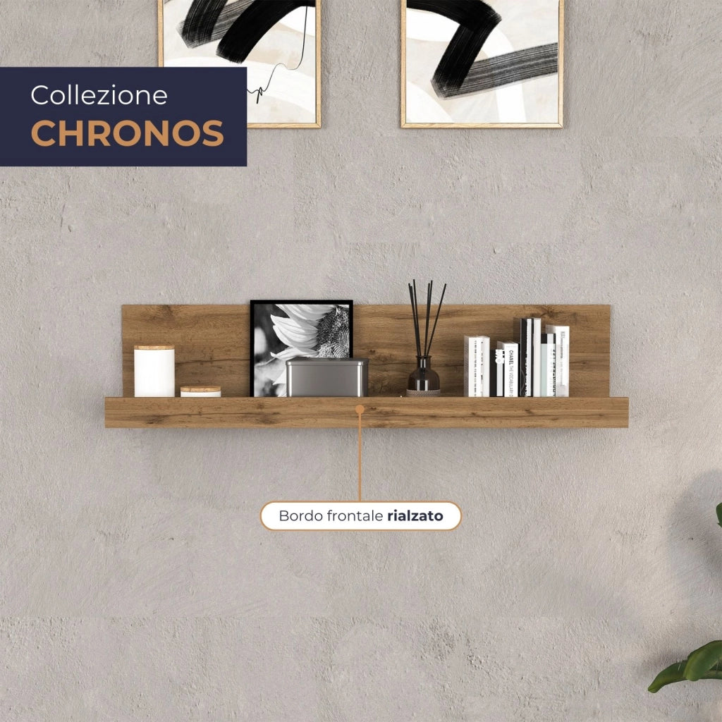 WHOUS Mensola da muro Chronos colore rovere 120x25x28 cm