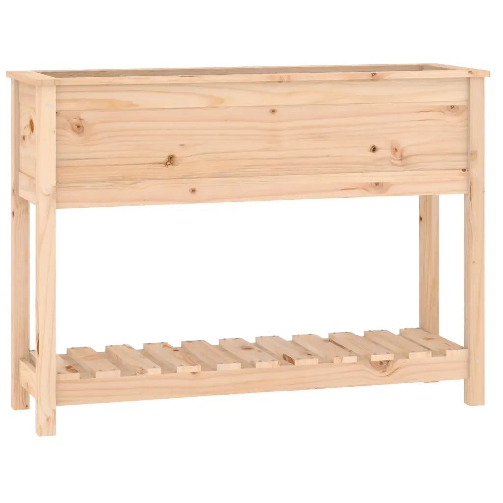 Fioriera con Mensola 111,5x34,5x81 cm in Legno Massello di Pino