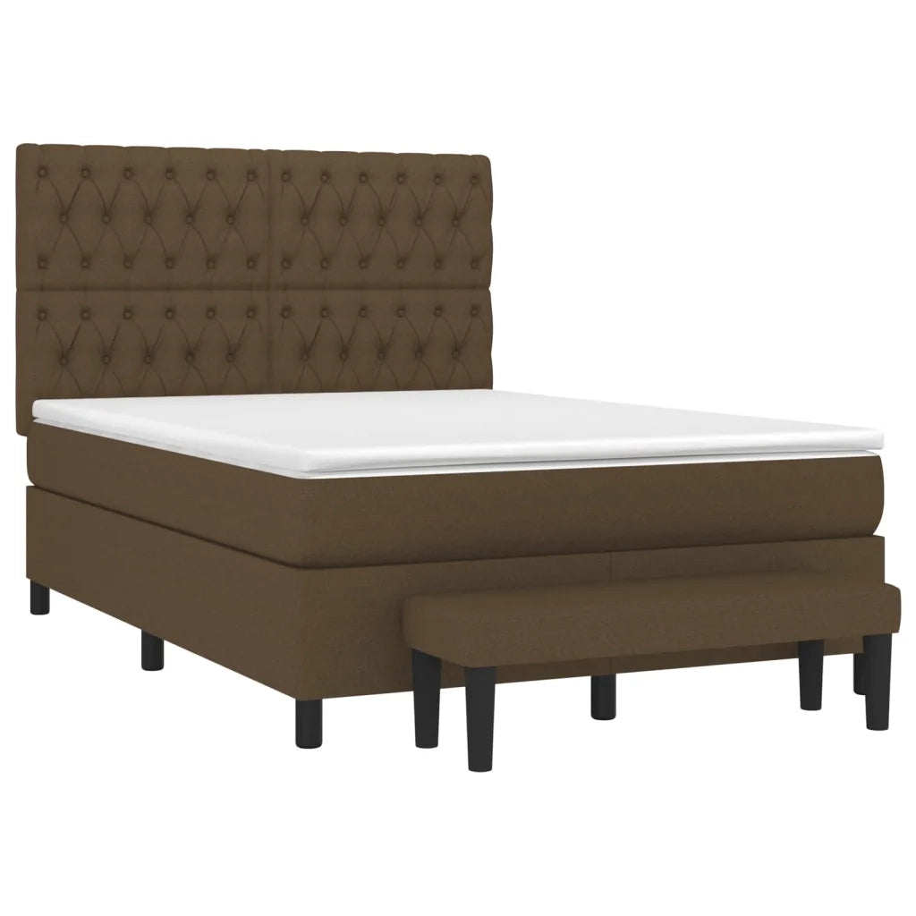 Giroletto a Molle con Materasso Marrone Scuro 140x200cm Tessuto 3136840