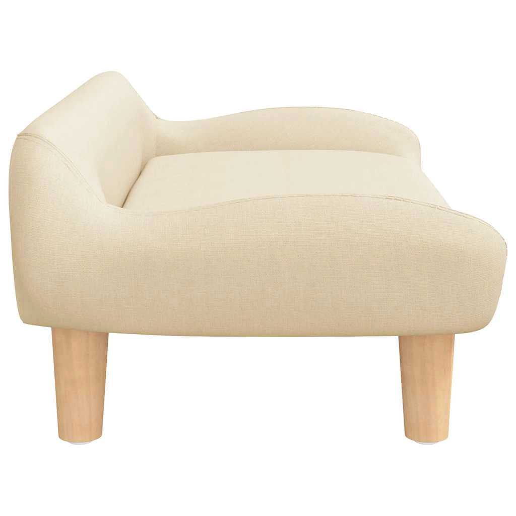 Cuccia per cani a forma di cesto comoda 70 x 40 x 24 cm tessuto color crema 02_0042786