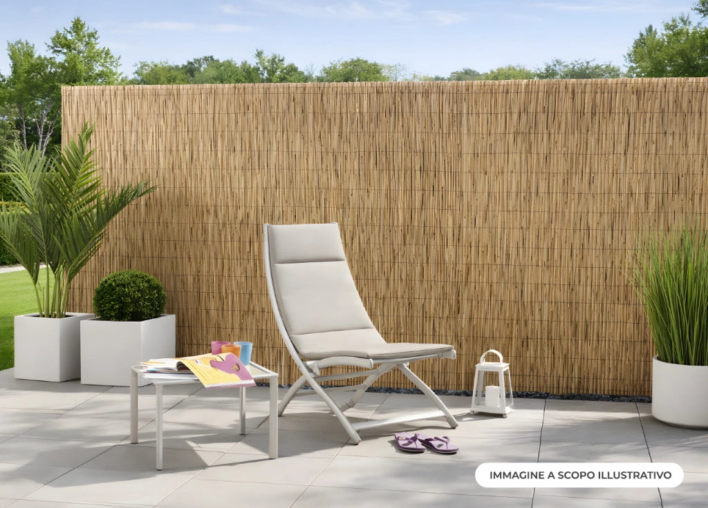 Rotolo Arella Rete Recinzione Canna Bamboo Simple Cannette Frangivista Naturale - 120x300 - Arella