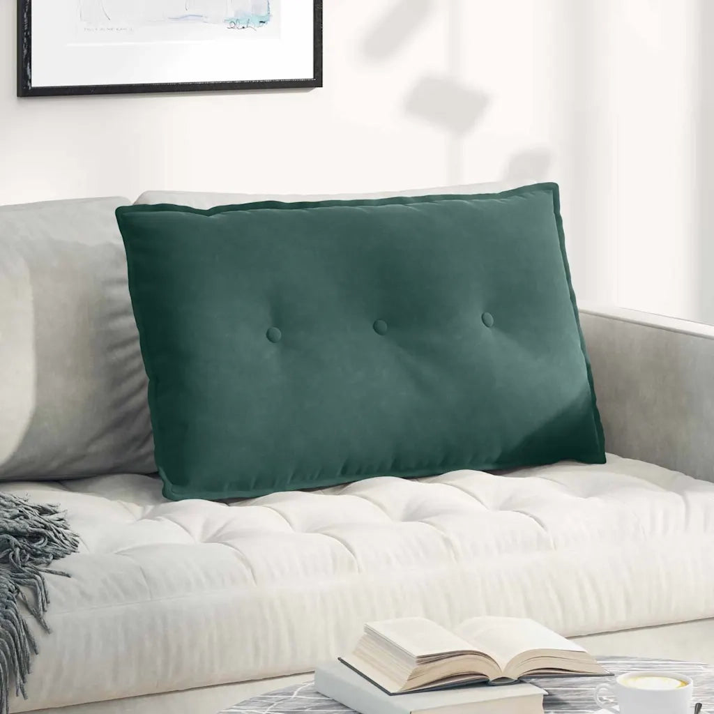 Cuscino per Schiena | Cuscino dorsale Verde Scuro 80 x 50 cm Tessuto in Cords