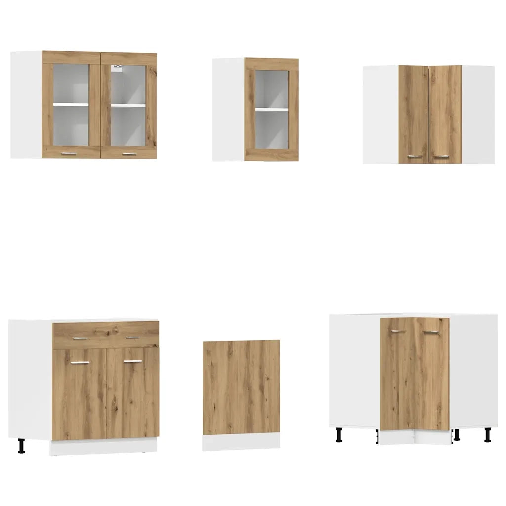 Set di Mobili da Cucina 11 pz Lyon Rovere Artigianale Truciolato 3328578