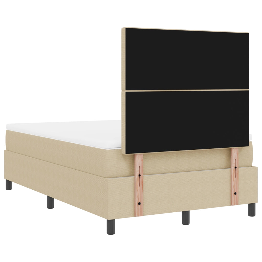 Letto con Box Spring con Materasso Verde Chiaro Grigio Piccolo Doppio Tessuto Corduroy