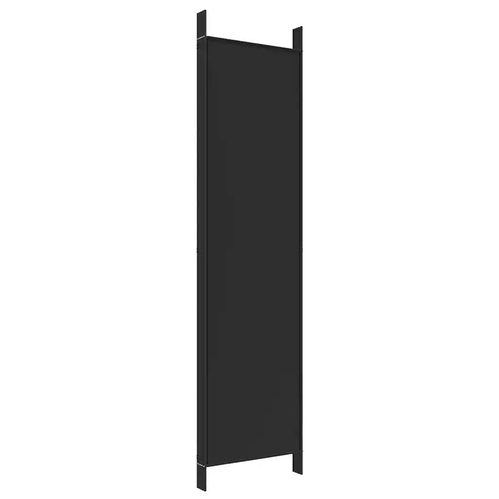 Divisorio 5 Pannelli Nero 250x200 cm Tessuto 350189