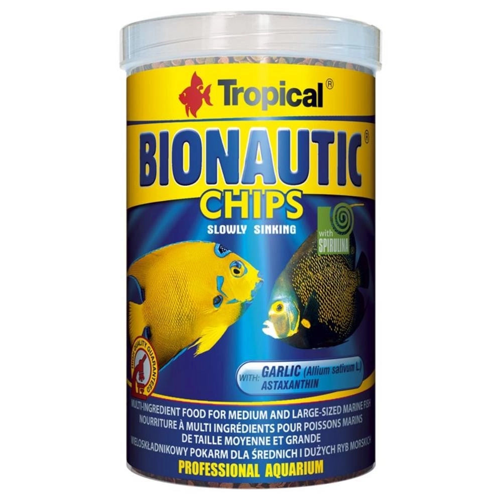 Tropical Bionautic Chips - Mangime Base per Pesci Marini di taglia medio-grande Formato: 1000 ml
